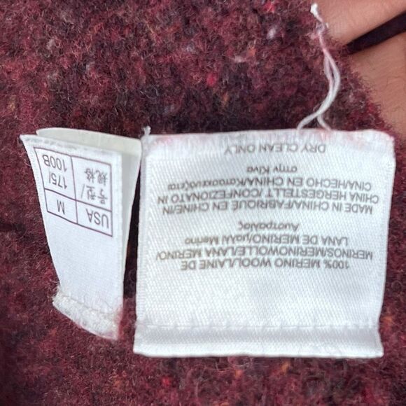 Brooks Brothers Sweater Merino Wool Women's Medium Crewneck Pullover Burgundy - Picture 8 of 10
